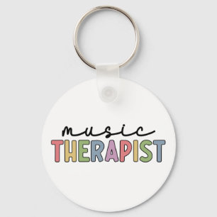 Music Therapist Retro Music Therapy Gifts Key Ring
