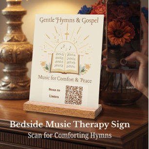 Music Therapy QR Code Bedside Acrylic Block Sign
