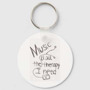 music therapy white key ring
