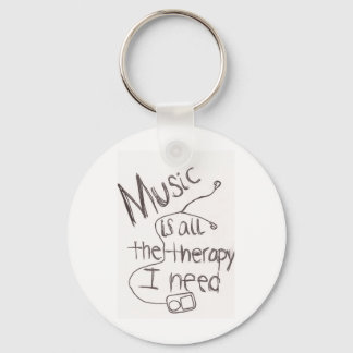 music therapy white key ring