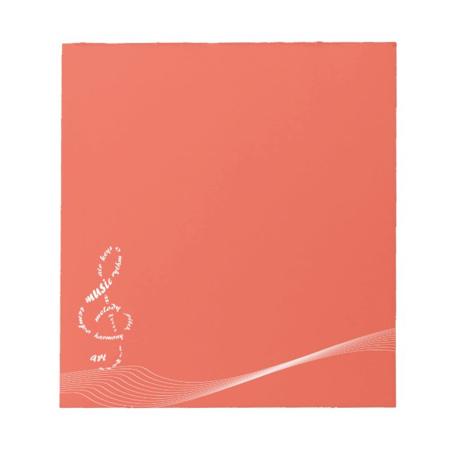 music to my ears - white treble notepad (Front)