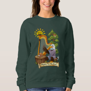 Music To The Soul Eagle Playing Musical Harp Sweatshirt