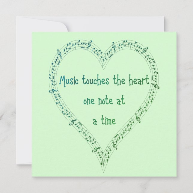 Music Touches the Heart Inspirational Quote Card (Front)