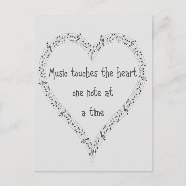 Music Touches the Heart Inspirational Quote Postcard (Front)