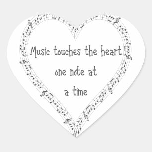 Music Touches the Heart Inspirational Quote Sticker