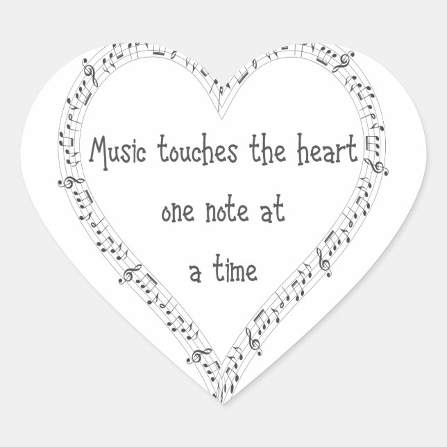Music Touches the Heart Inspirational Quote Sticker (Front)
