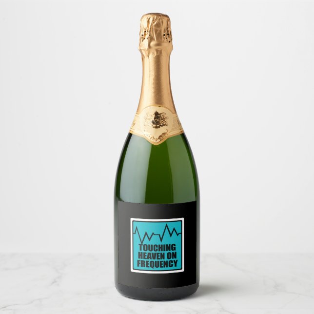 Music Touching Heaven On Frequency Sparkling Wine Label (Front)