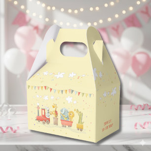 Music train with wild animals kids birthday favour box
