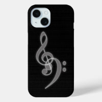 Music - Treble and Bass Clef iPhone 15 Case