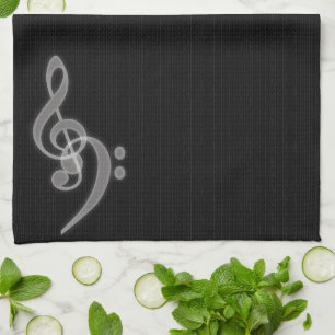 Music - Treble and Bass Clef - Kitchen Towels