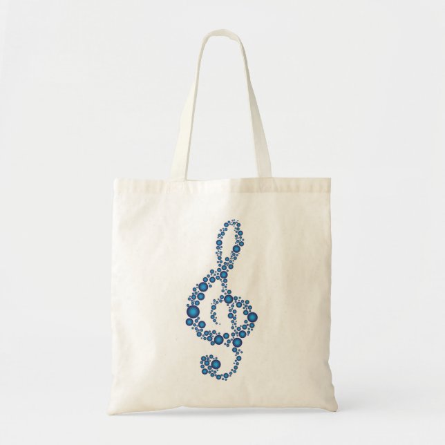 Music Treble Clef Blue Dots Bag (Front)