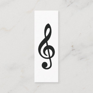 Music Treble Clef Chrome Personalised Mini Business Card