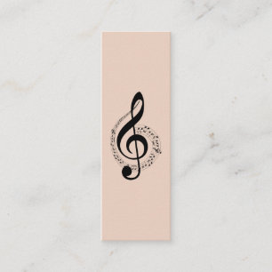 Music Treble Clef Chrome Personalised Mini Mini Business Card