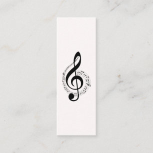 Music Treble Clef Chrome Personalised Mini Mini Business Card