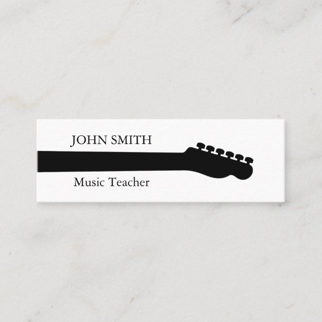 Music Treble Clef Chrome Personalised Mini Mini Business Card (Front)