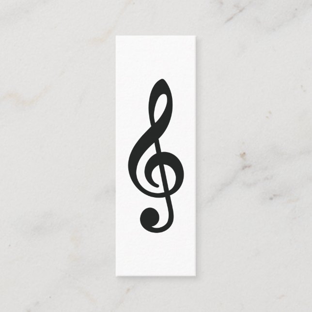 Music Treble Clef Chrome Personalised Mini Mini Business Card (Front)