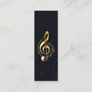 Music Treble Clef Chrome Personalised Mini Mini Business Card