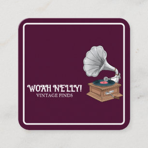 Music Treble Clef Chrome Personalized Mini Square Business Card