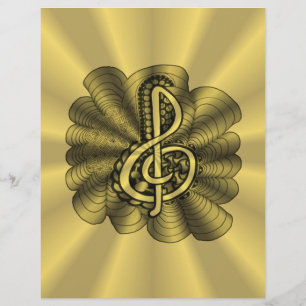 Music Treble Clef Gold Scrapbook Paper