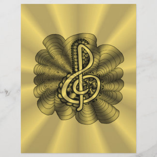 Music Treble Clef Gold Scrapbook Paper