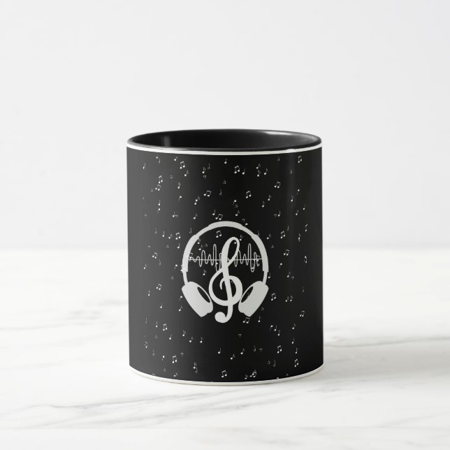 Music treble clef musical notes mug (Center)