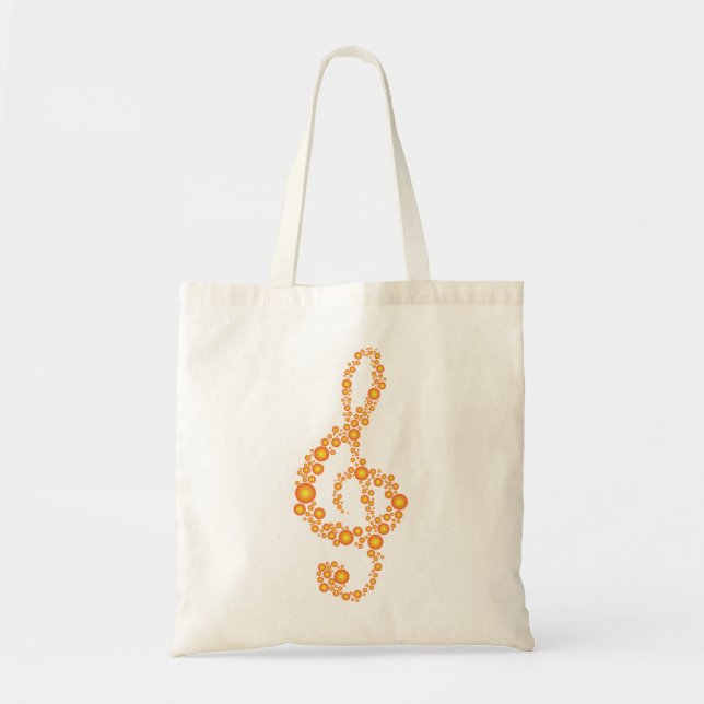 Music Treble Clef Orange Dots Bag (Front)