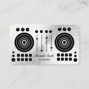 Music Turntable Silver Black DJ Player Sound Business Card