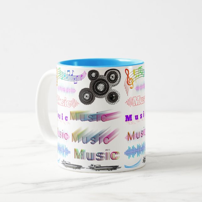 Music Two-Tone Coffee Mug (Front Left)