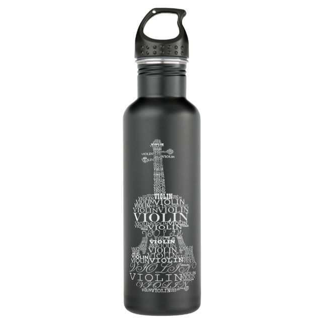 Music Typographic violin 230 musician 710 Ml Water Bottle (Front)