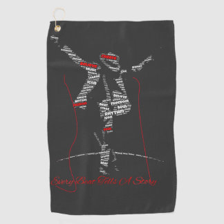 Music Typography Art | Modern Music Lover Design Golf Towel