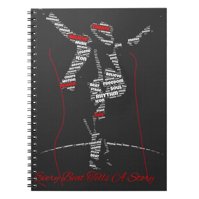 Music Typography Art | Modern Music Lover Design Notebook (Front)