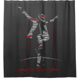Music Typography Art Modern Music Lover Design Shower Curtain