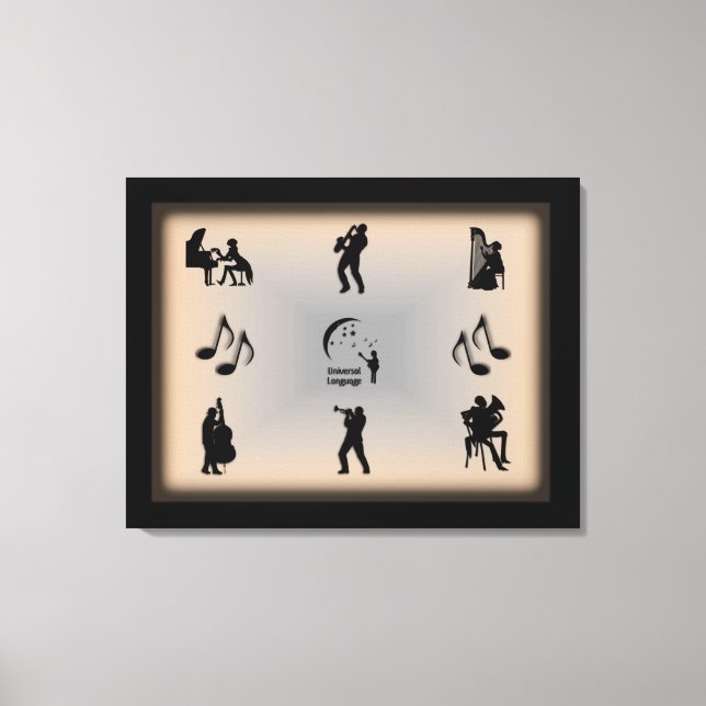 Music Universal Language Wrapped Canvas Print (Front)