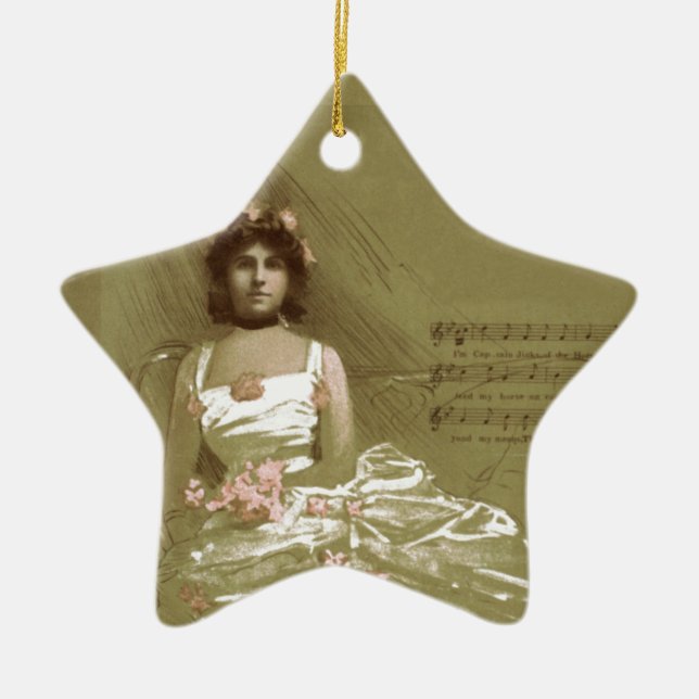music victorian ceramic tree decoration (Front)