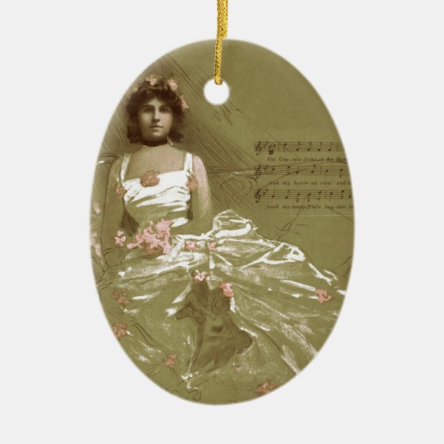 music victorian ceramic tree decoration (Front)