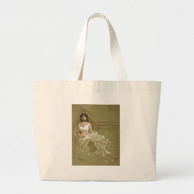 music victorian large tote bag (Front)