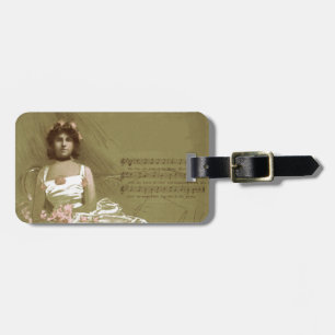 music victorian luggage tag