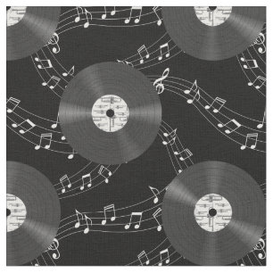 Music Vinyl Records Fabric
