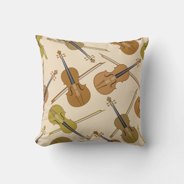 Music Violin  Instruments Decorative Throw Pillow (Front)