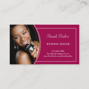 Music Wedding Singer Photo Business Card