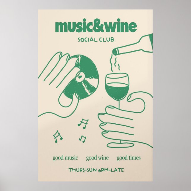 Music & Wine Social Club Poster (Front)