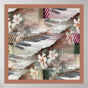 Music with Flowers Poster