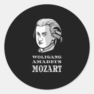 Music - Wolfgang Amadeus Mozart Portrait Classic Round Sticker