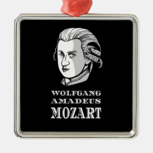 Music - Wolfgang Amadeus Mozart Portrait Metal Tree Decoration
