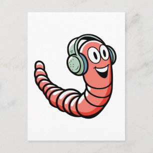 Music Worm Postcard