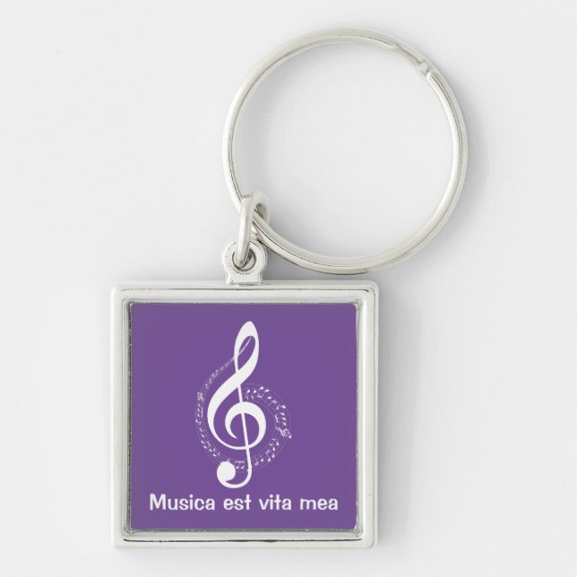 Musica est vita mea Musik ist mein Leben Note Butt Key Ring (Front)