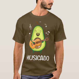 Musicado Avocado Playing The Guitar Musician Funny T-Shirt