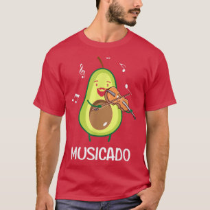 Musicado Avocado Playing The Violin Musician Funny T-Shirt