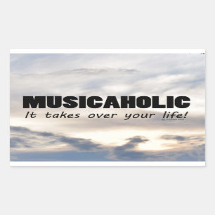 Musicaholic Life Rectangular Sticker