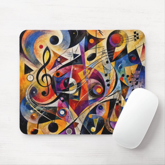 Musical Abstract Art Kandinsky Style  Mouse Pad (With Mouse)